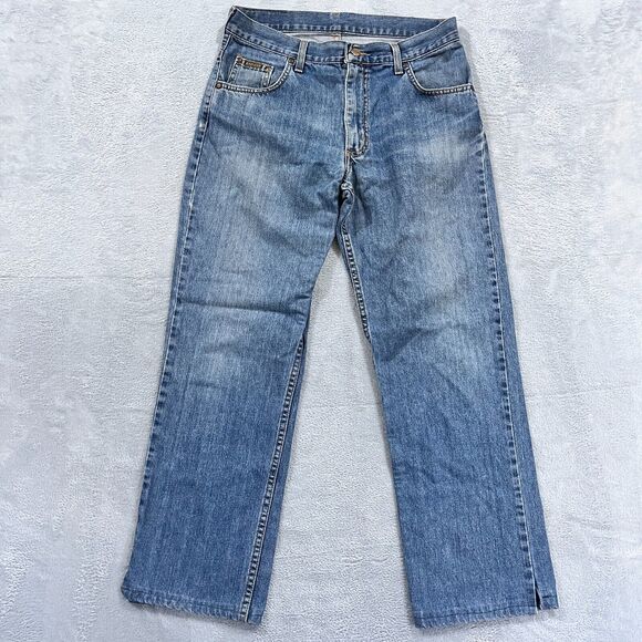 VTG Maverick Clinton‎ Jeans Men's 31x28.5* Blue Cotton Straight Leg Light Wash - Picture 1 of 12